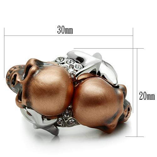 3W001 - White Metal Ring Special Color Men Top Grade Crystal Clear