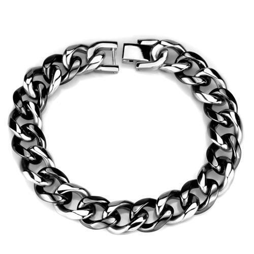 3W1000 - Stainless Steel Bracelet High polished (no plating) Women Ceramic Jet