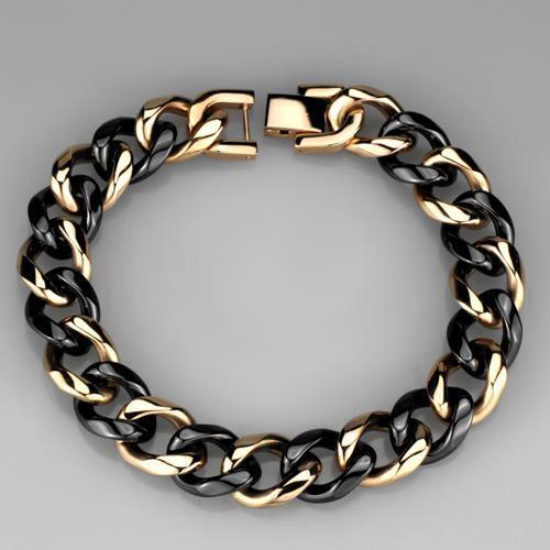 3W1002 - Stainless Steel Bracelet IP Rose Gold(Ion Plating) Women Ceramic Jet