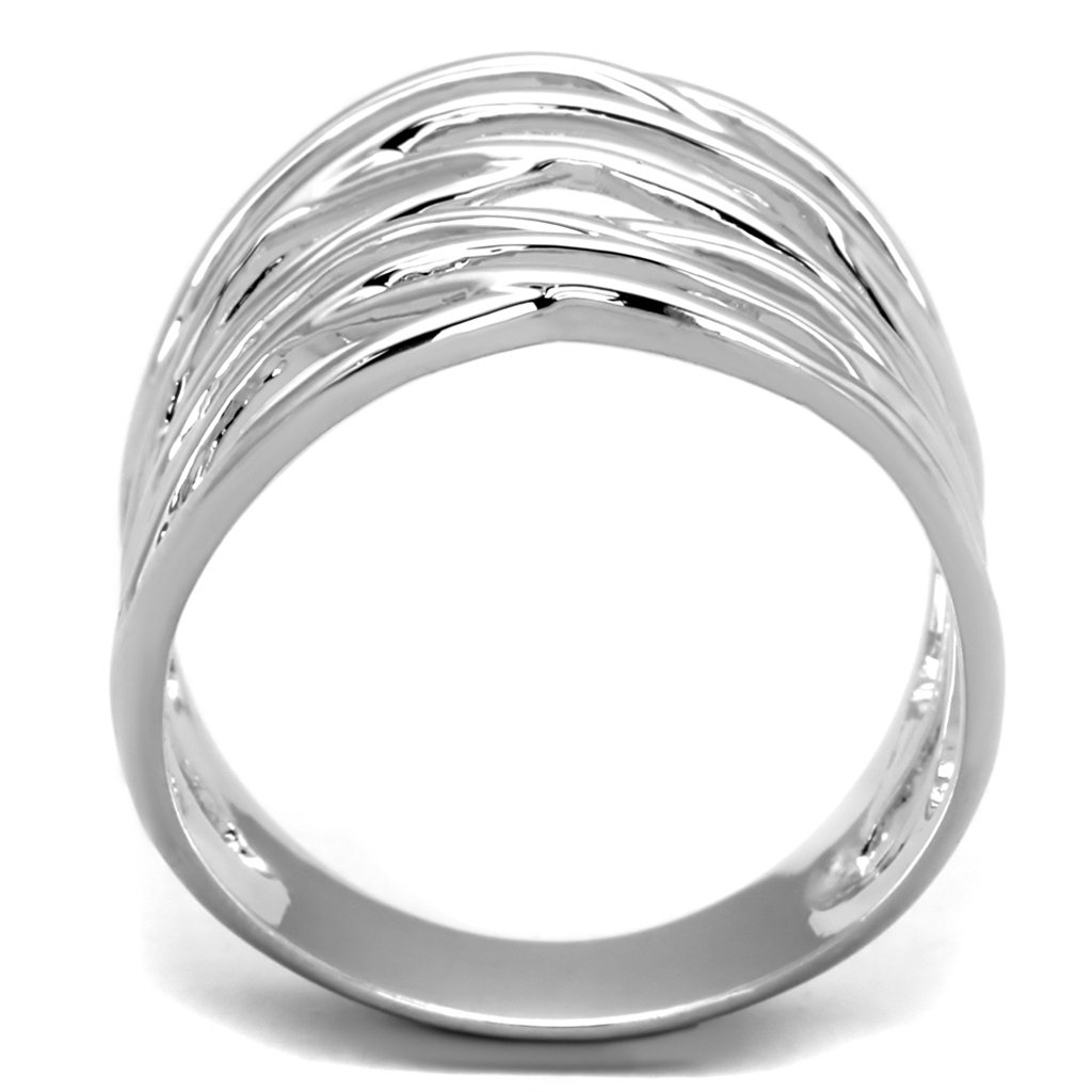 3W1065 - Brass Ring Rhodium Women No Stone No Stone