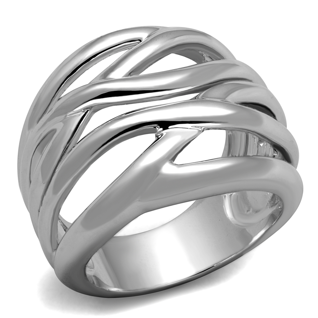 3W1067 - Brass Ring Rhodium Women No Stone No Stone