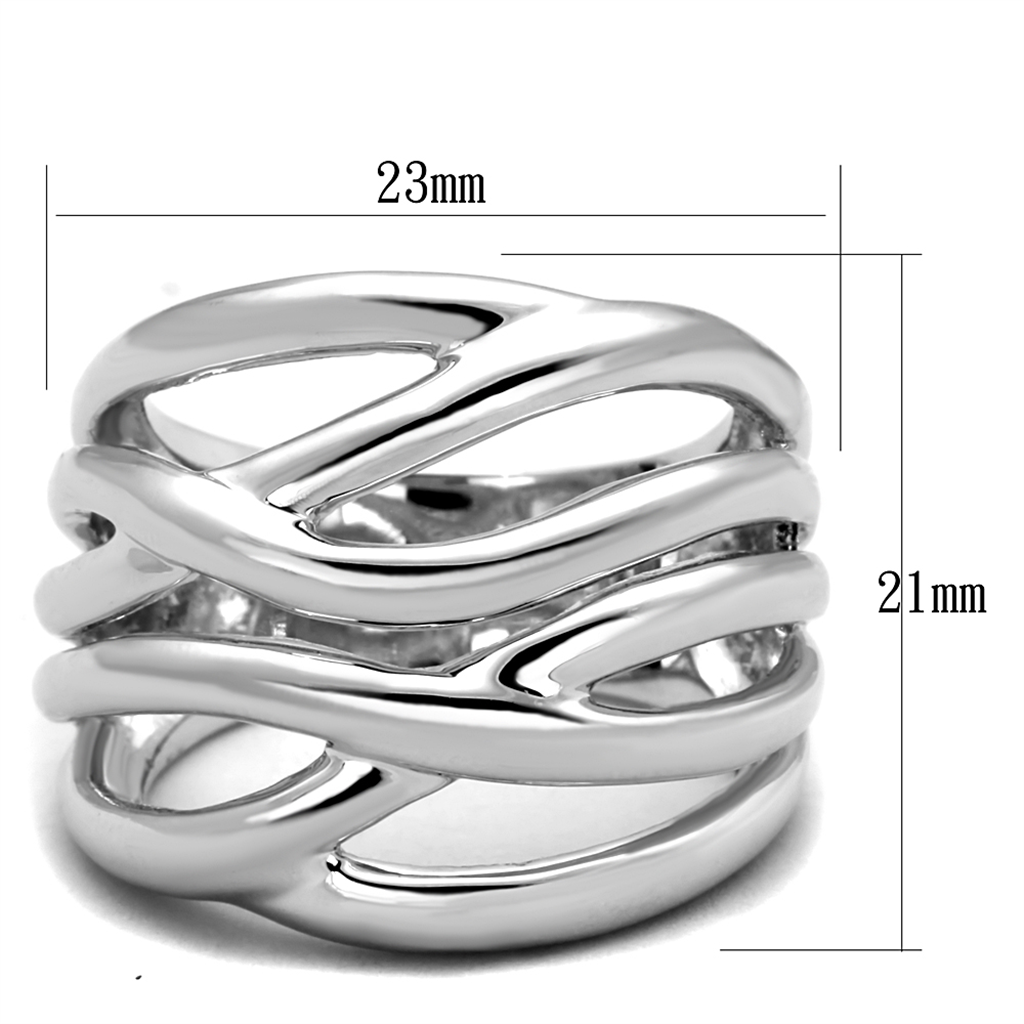 3W1067 - Brass Ring Rhodium Women No Stone No Stone