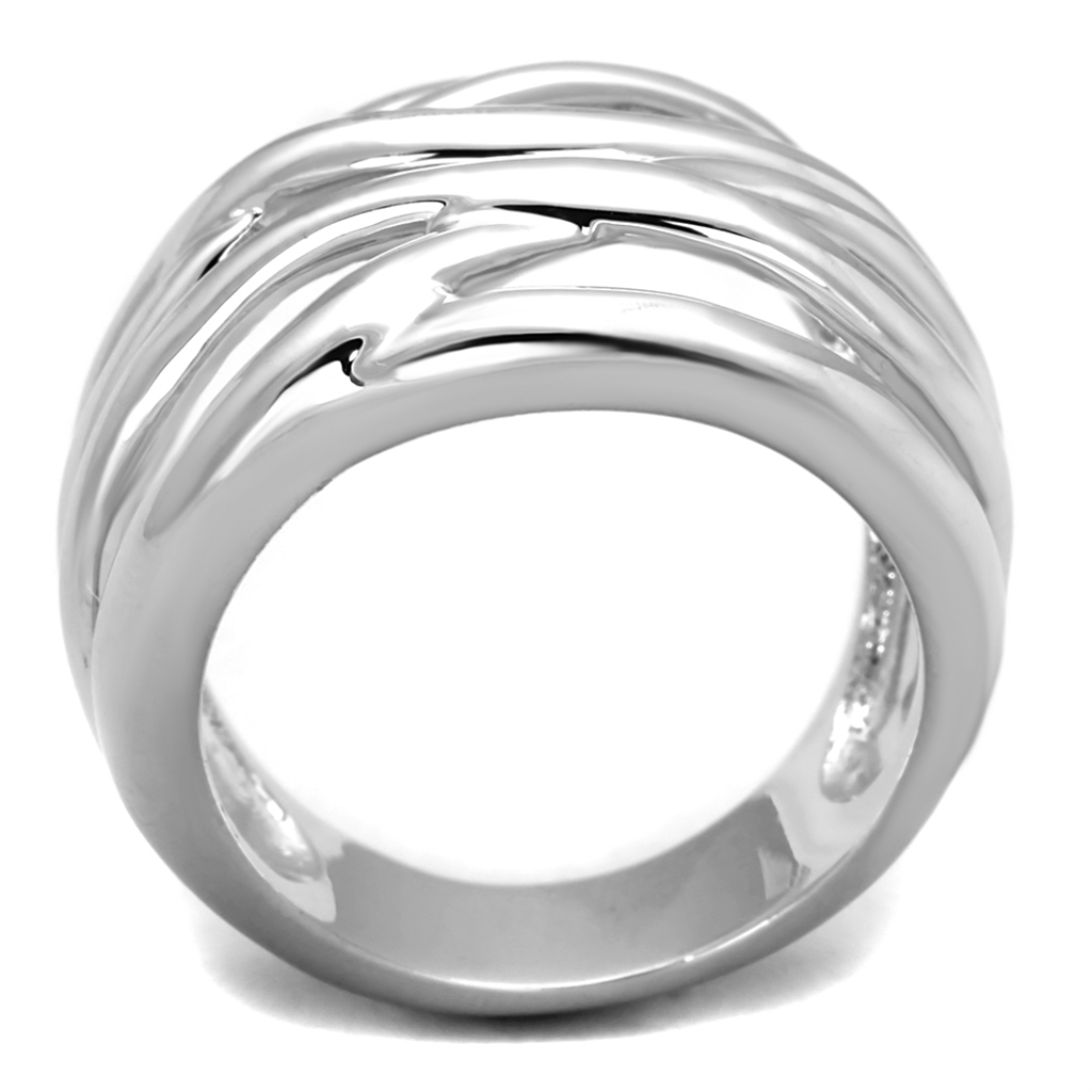 3W1067 - Brass Ring Rhodium Women No Stone No Stone