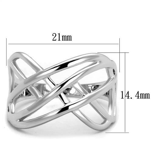 3W1075 - Brass Ring Rhodium Women No Stone No Stone