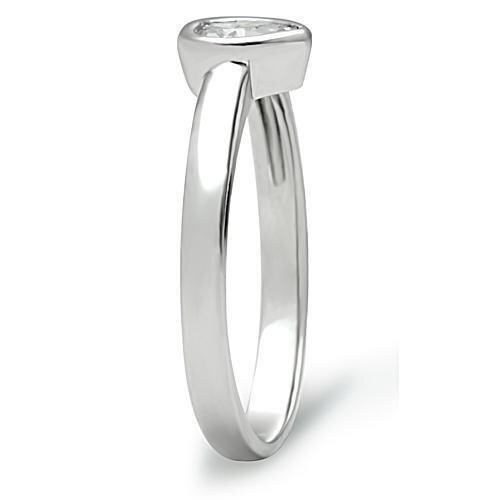 3W107 - Brass Ring Rhodium Women AAA Grade CZ Clear