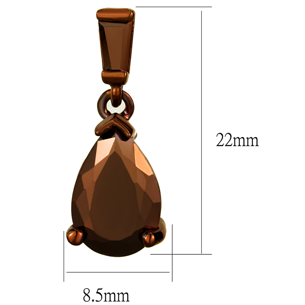 3W1120 - Brass Earrings IP Coffee light Women AAA Grade CZ Light Coffee