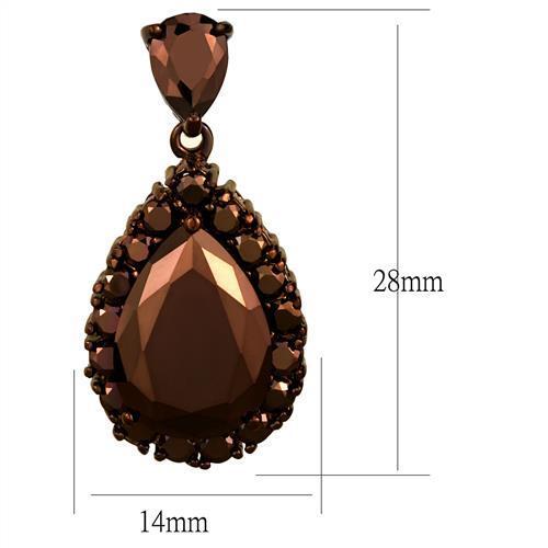 3W1134 - Brass Earrings IP Coffee light Women AAA Grade CZ Light Coffee