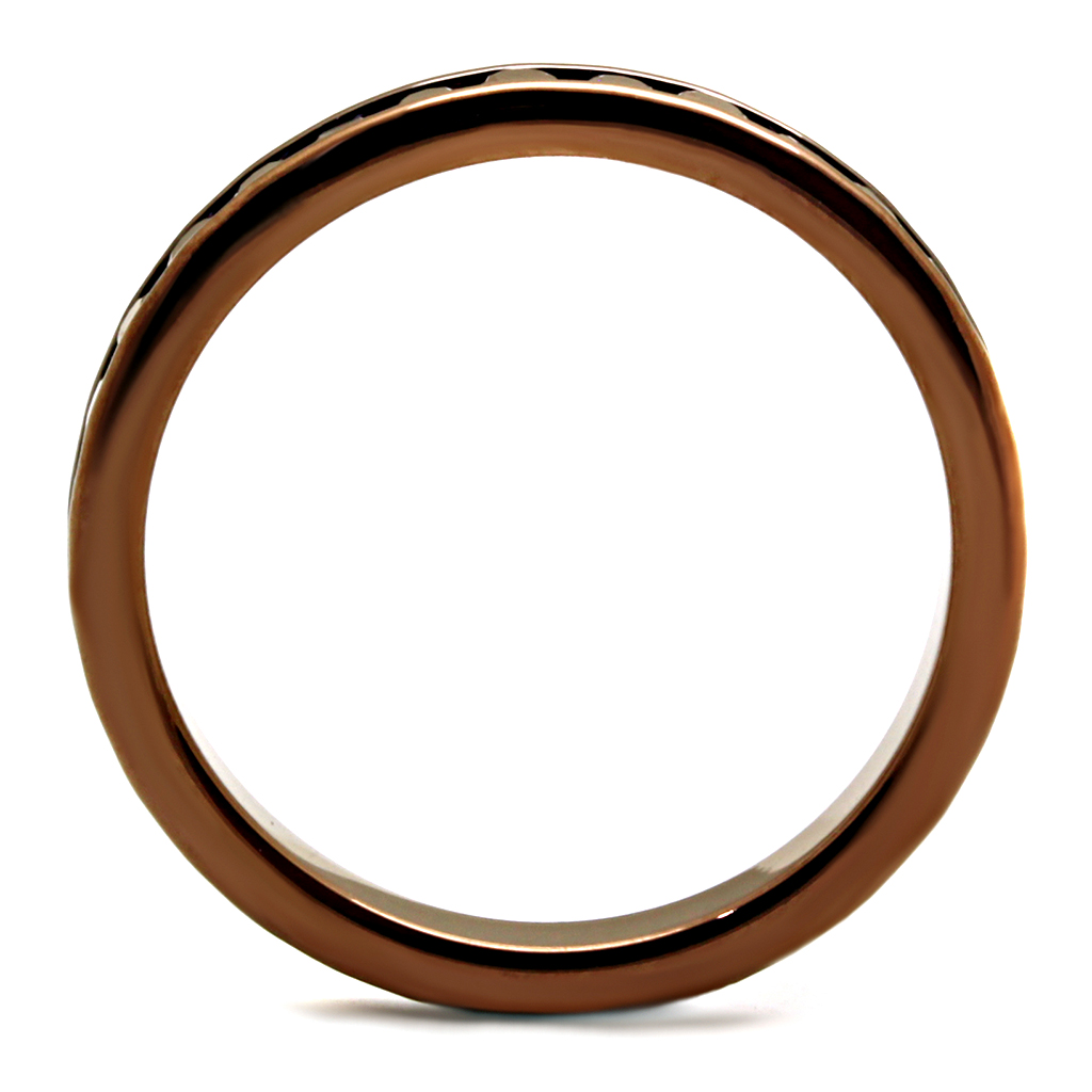 3W1137 - Brass Ring IP Coffee light Women AAA Grade CZ Brown