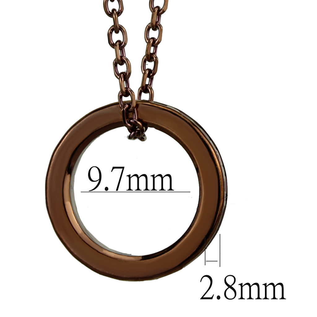 3W1143 - Brass Chain Pendant IP Coffee light Women Top Grade Crystal Light Coffee