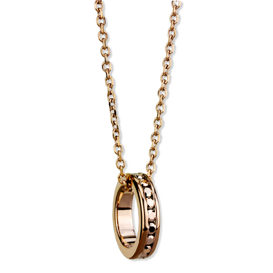 3W1145 - Brass Chain Pendant IP Rose Gold(Ion Plating) Women Top Grade Crystal Metallic Light Gold