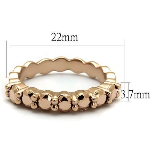 3W1195 - Brass Ring IP Rose Gold(Ion Plating) Women AAA Grade CZ Metallic Light Gold