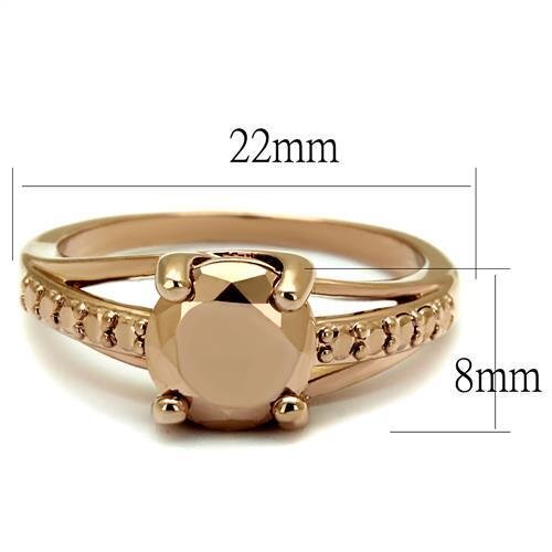 3W1199 - Brass Ring IP Rose Gold(Ion Plating) Women AAA Grade CZ Metallic Light Gold