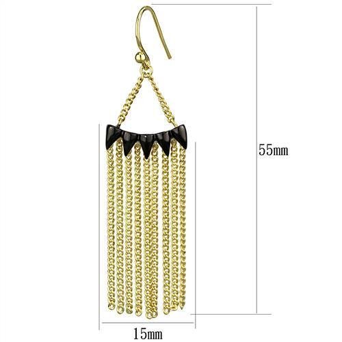 3W1206 - Brass Earrings Gold+Ruthenium Women Top Grade Crystal Clear