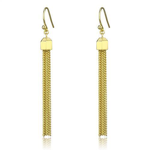 3W1207 - Brass Earrings Gold Women Top Grade Crystal Clear