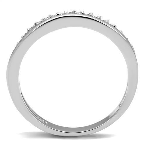 3W1229 - Brass Ring Rhodium Women AAA Grade CZ Clear