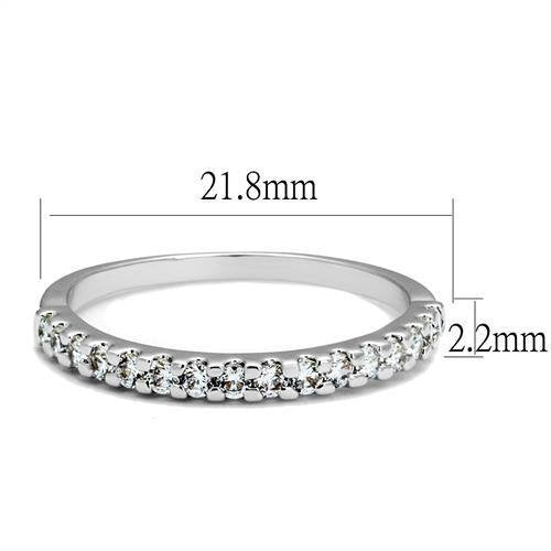 3W1232 - Brass Ring Rhodium Women AAA Grade CZ Clear