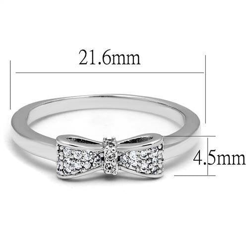 3W1235 - Brass Ring Rhodium Women AAA Grade CZ Clear