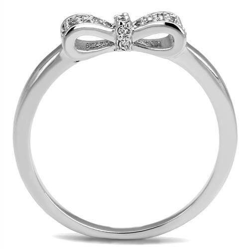 3W1235 - Brass Ring Rhodium Women AAA Grade CZ Clear