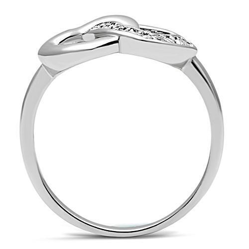 3W123 - Brass Ring Rhodium Women AAA Grade CZ Clear