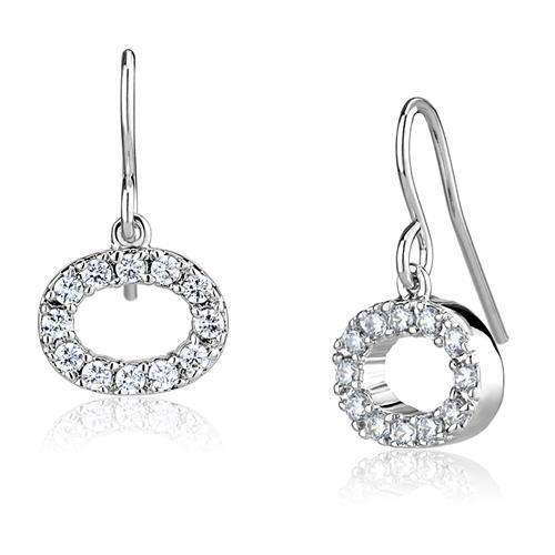 3W1278 - Brass Earrings Rhodium Women AAA Grade CZ Clear