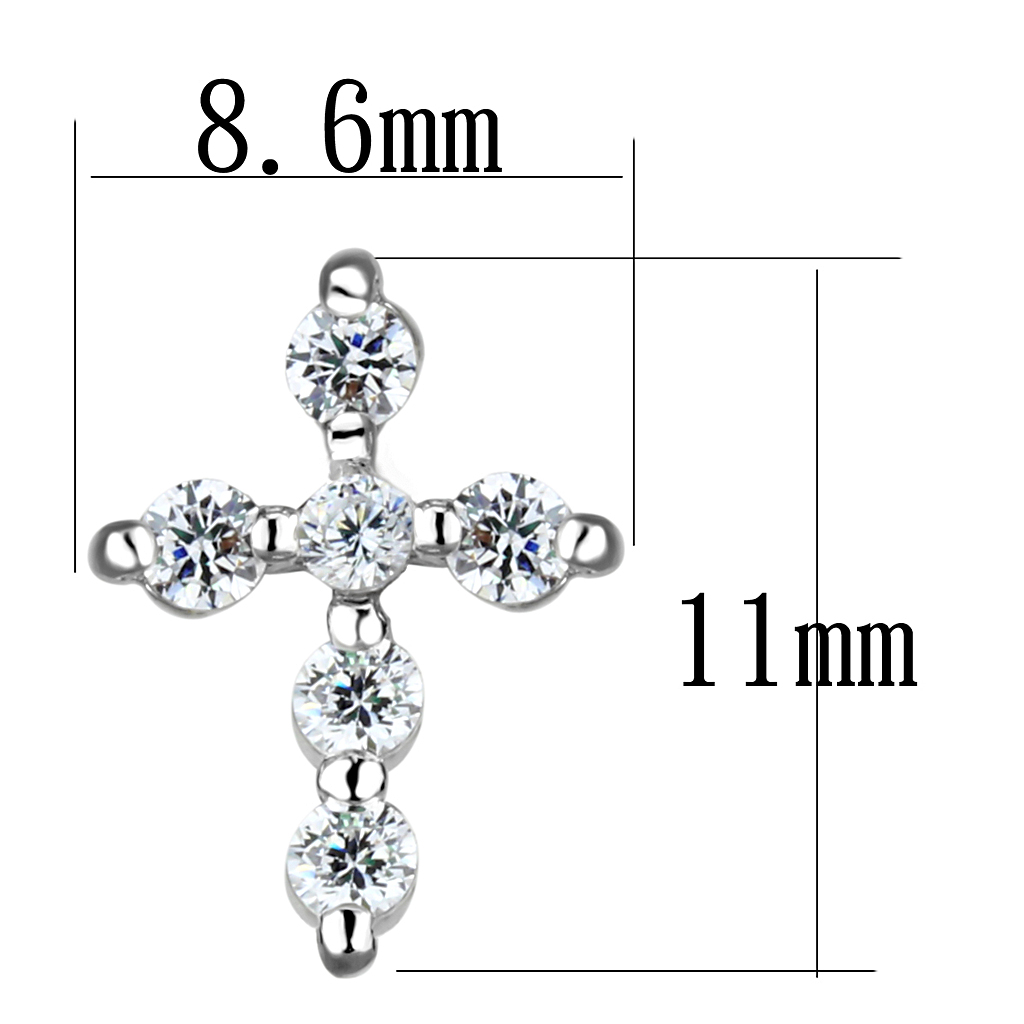 3W1294 - Brass Earrings Rhodium Women AAA Grade CZ Clear