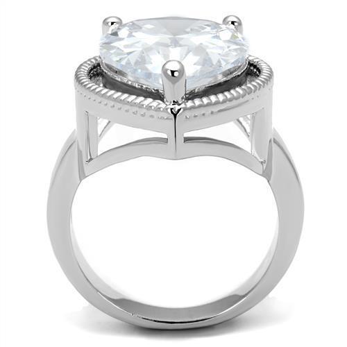 3W1305 - Brass Ring Rhodium Women AAA Grade CZ Clear