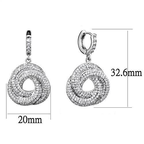 3W1318 - Brass Jewelry Sets Rhodium Women AAA Grade CZ Clear