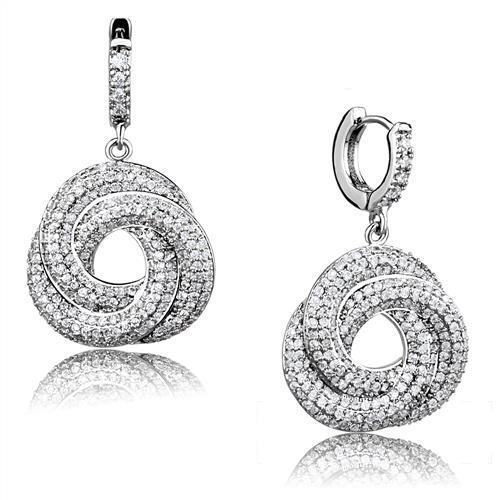 3W1318 - Brass Jewelry Sets Rhodium Women AAA Grade CZ Clear