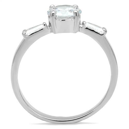 3W1339 - Brass Ring Rhodium Women AAA Grade CZ Clear