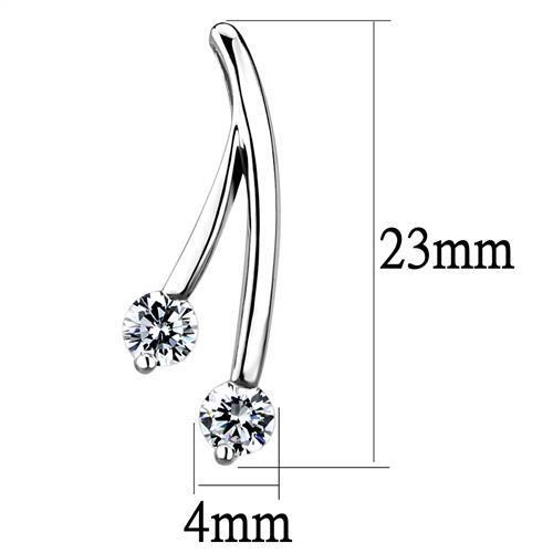 3W1356 - Brass Earrings Rhodium Women AAA Grade CZ Clear