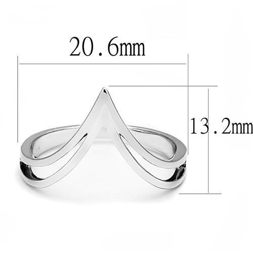 3W1383 - 925 Sterling Silver Ring Rhodium Women No Stone No Stone