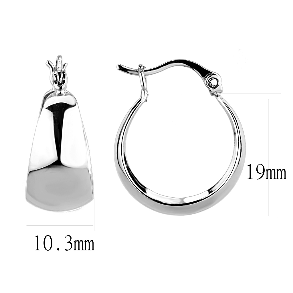 3W1402 - Brass Earrings Rhodium Women No Stone No Stone