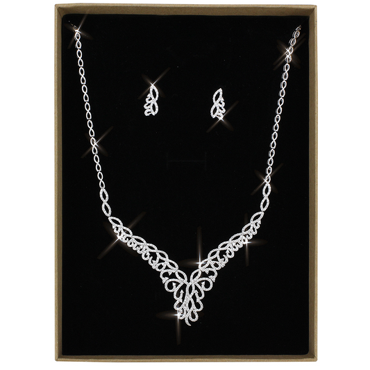 3W1414 - Brass Jewelry Sets Rhodium Women AAA Grade CZ Clear