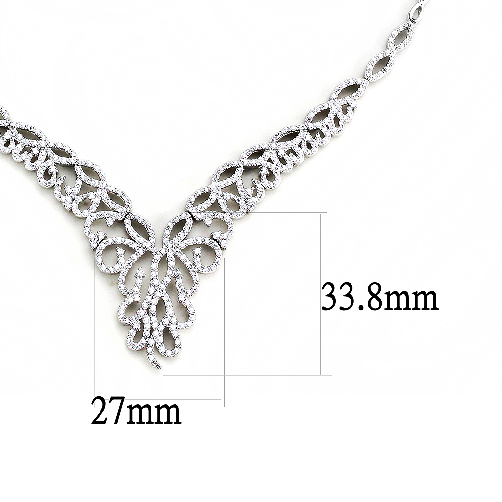 3W1414 - Brass Jewelry Sets Rhodium Women AAA Grade CZ Clear