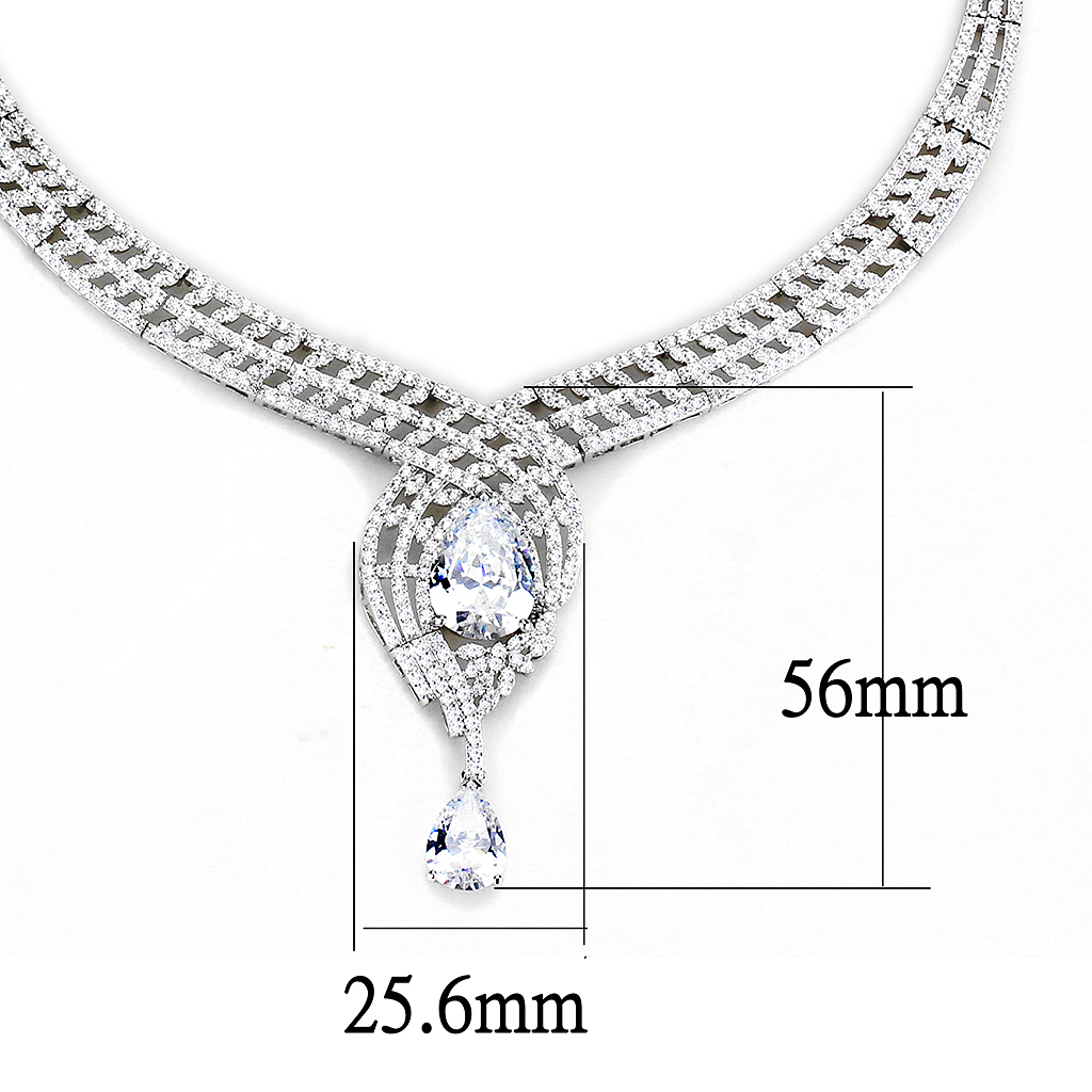 3W1415 - Brass Jewelry Sets Rhodium Women AAA Grade CZ Clear