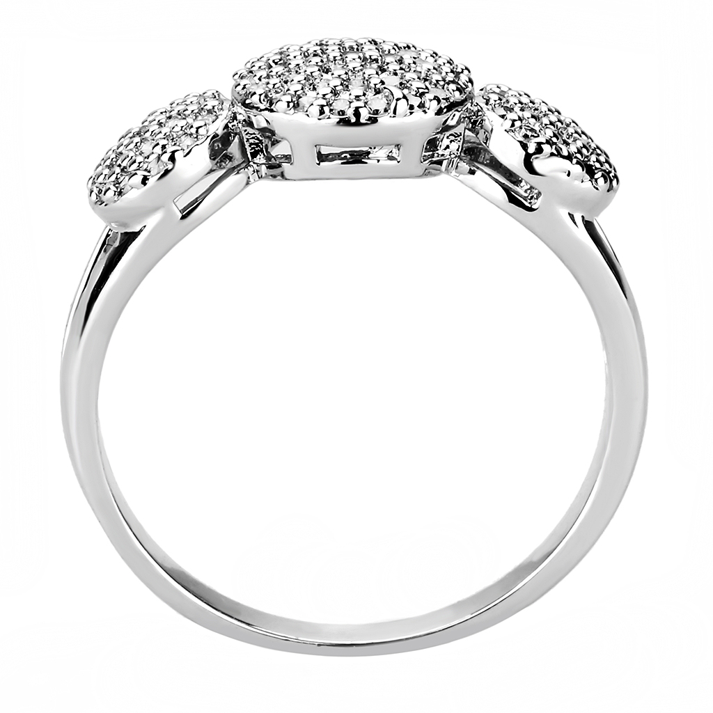 3W1440 - Brass Ring Rhodium Women AAA Grade CZ Clear