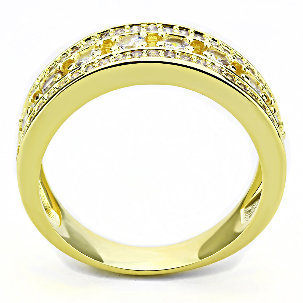 3W1459 - Brass Ring Gold Women AAA Grade CZ Clear