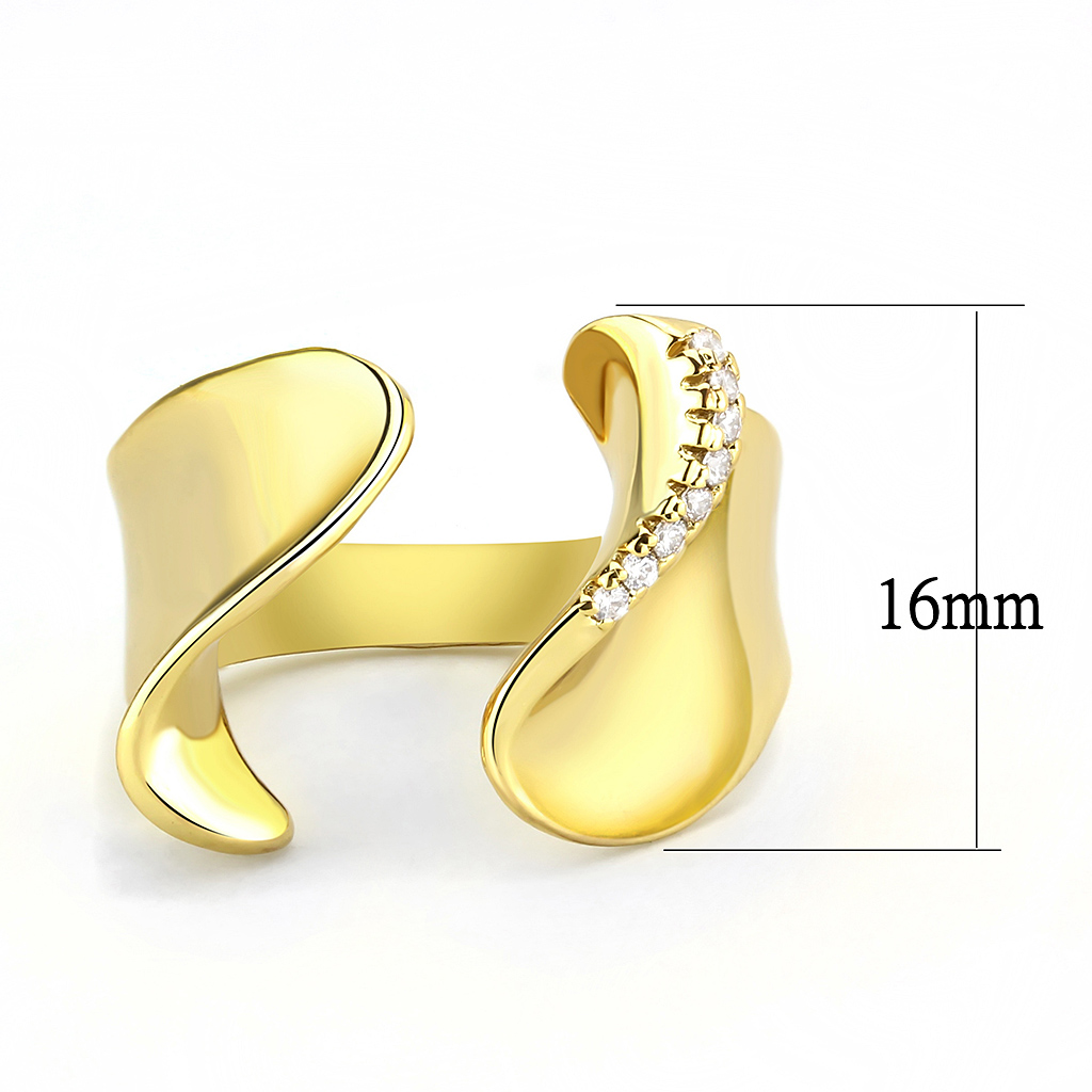 3W1475 - Brass Ring Gold Women AAA Grade CZ Clear