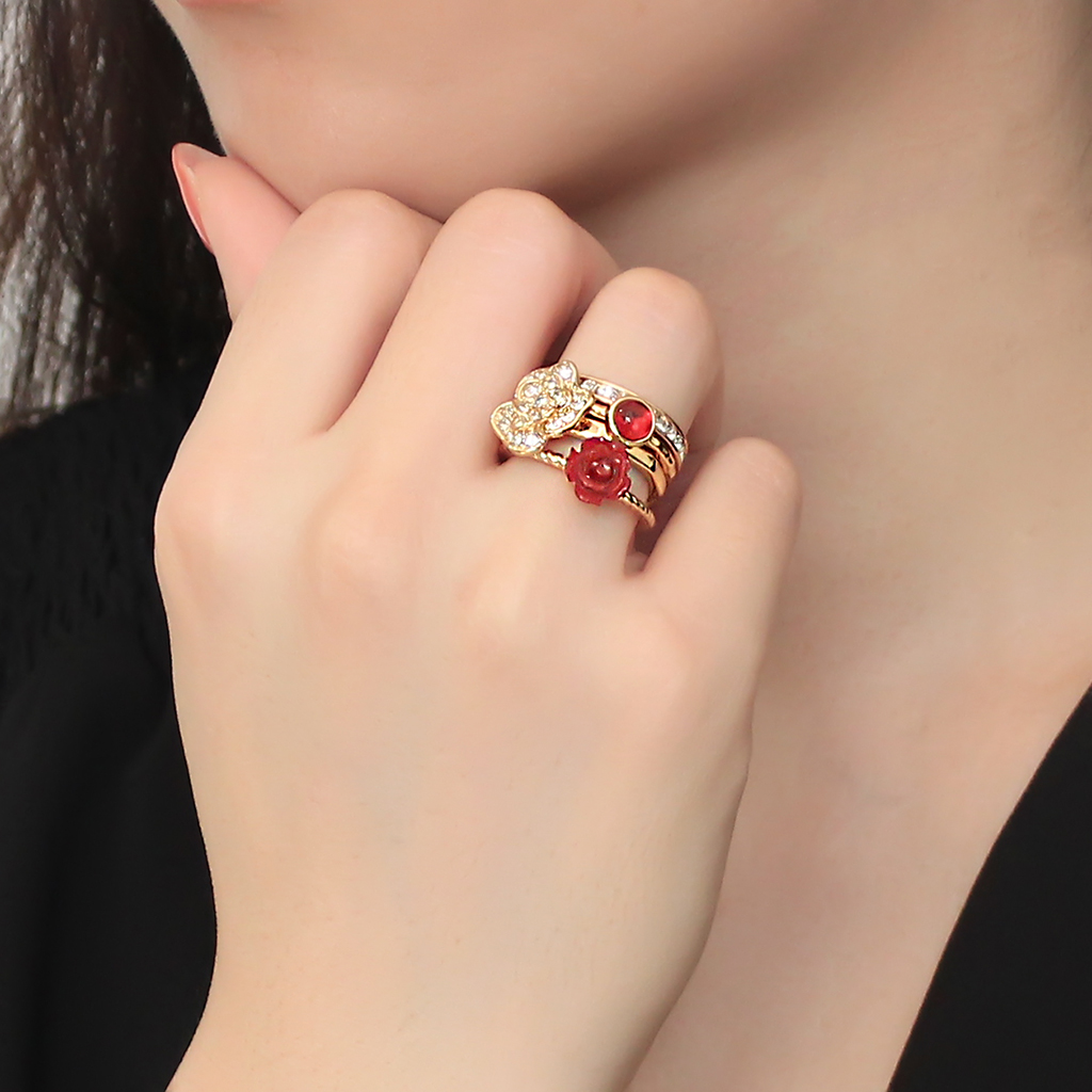 3W1495 - Brass Ring Gold Women Synthetic Siam