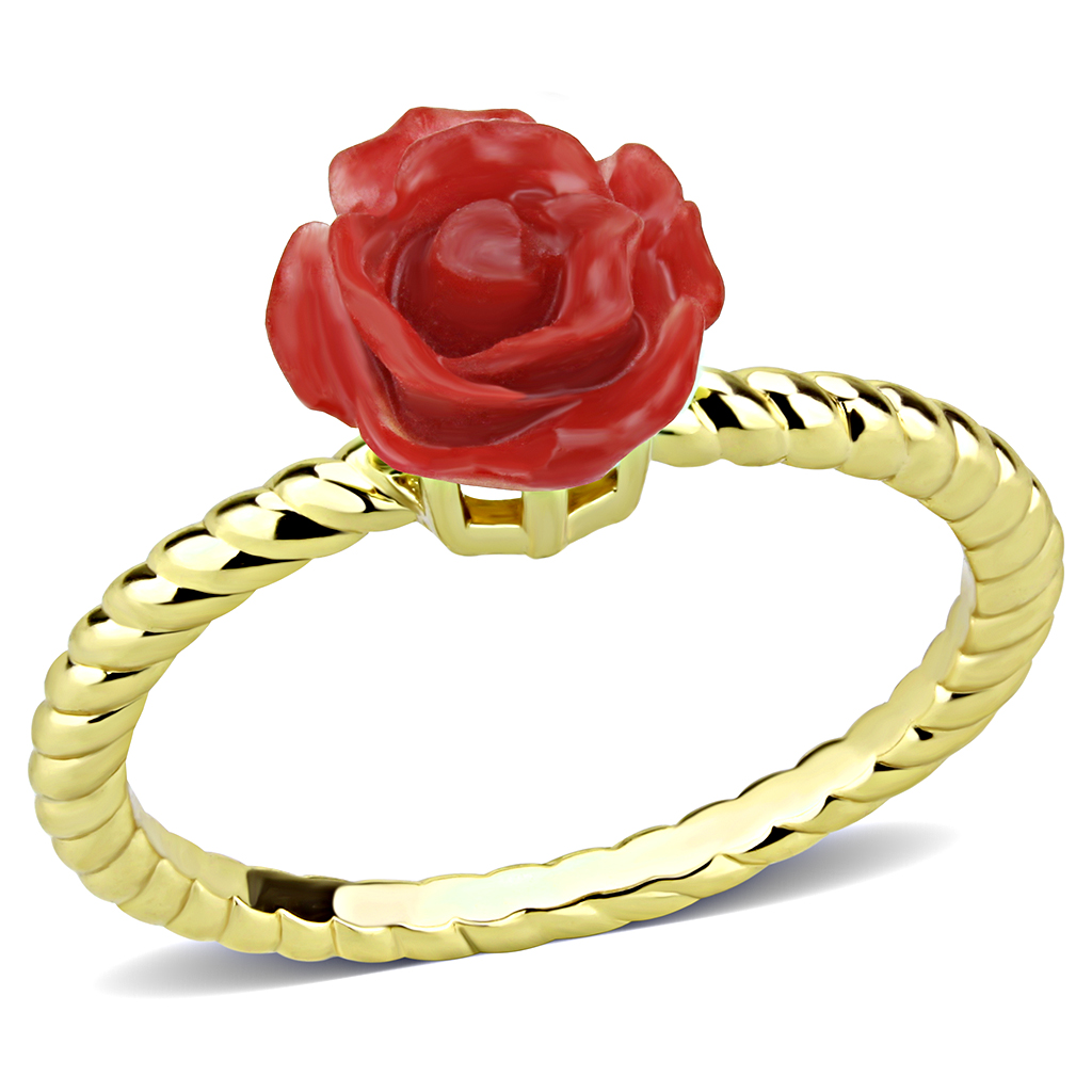 3W1498 - Brass Ring Gold Women Synthetic Siam