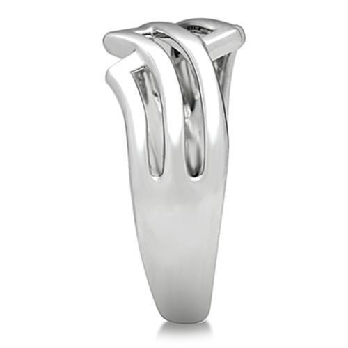 3W163 - Brass Ring Rhodium Women No Stone No Stone