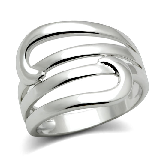 3W164 - Brass Ring Rhodium Women No Stone No Stone