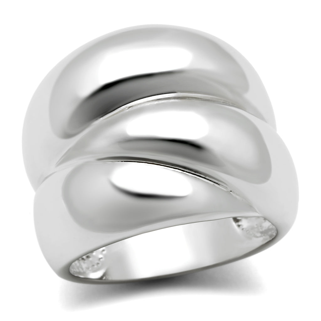 3W166 - Brass Ring Rhodium Women No Stone No Stone