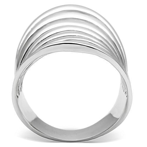 3W168 - Brass Ring Rhodium Women No Stone No Stone