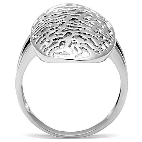 3W169 - Brass Ring Rhodium Women No Stone No Stone