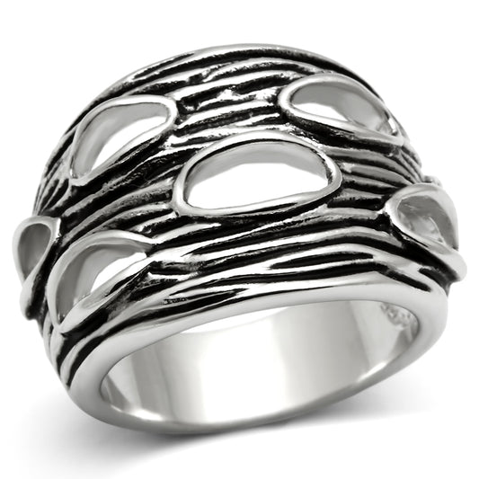 3W188 - Brass Ring Rhodium Women No Stone No Stone