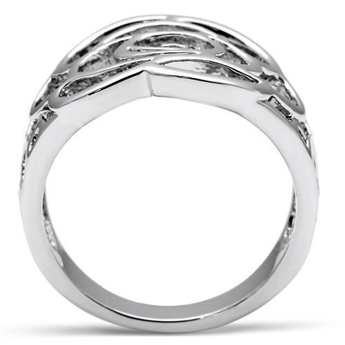 3W199 - Brass Ring Rhodium Women No Stone No Stone