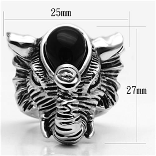 3W241 - Brass Ring Rhodium Women Synthetic Jet