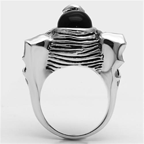 3W241 - Brass Ring Rhodium Women Synthetic Jet