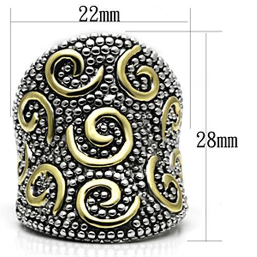 3W243 - Brass Ring Reverse Two-Tone Women No Stone No Stone